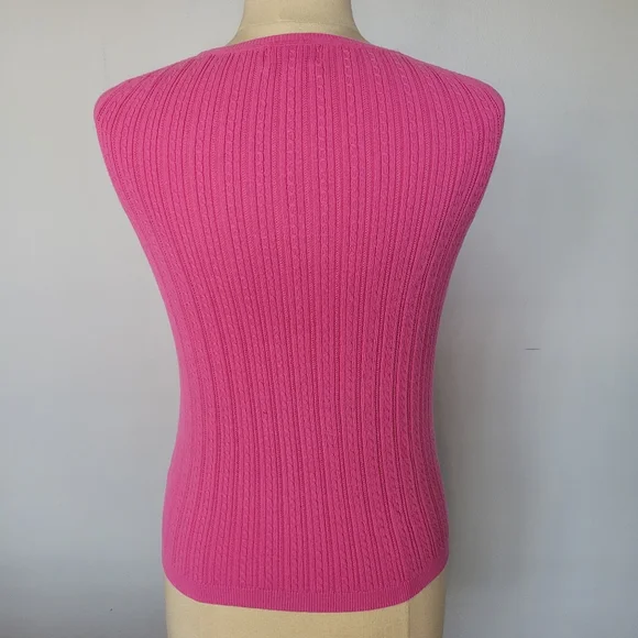 Foxcroft Set of Two Pink & Purple Cable Knit Sleeveless Sweater Vests SZ M - Picture 12 of 14